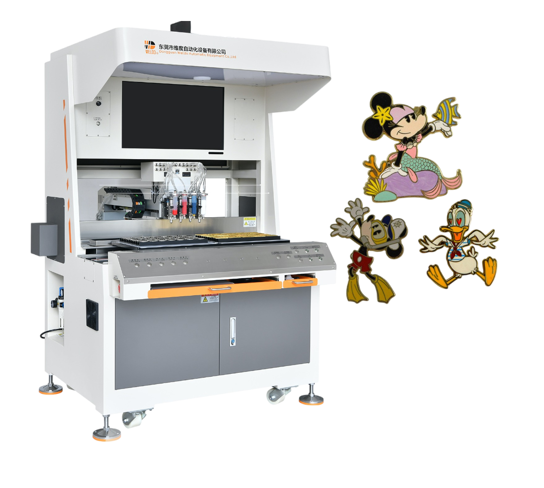 Disney Themed High-Precision Enamel Pin Badge Filling Machine - Multi-Color Automated Solution